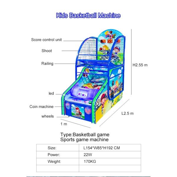 Coin Operated Basketball Game Machine Kids Amusement Street Basketball Game