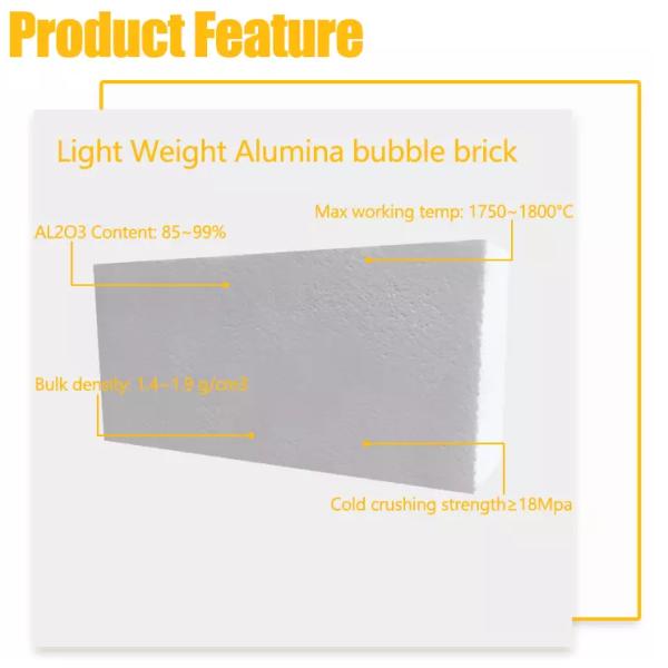 White Alumina Bubble Refractory Fire Bricks High Temperature Resistant