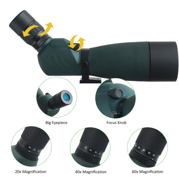 Zoom ED Glass 20x -60x60 Spotting Scope For Bird Watching / Hunting