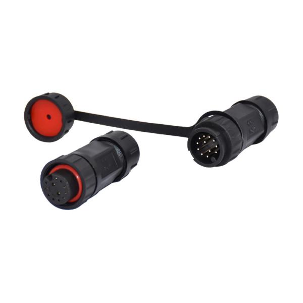 12P Waterproof Data Connector M19 IP67 M19 Screw Locking Black