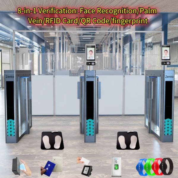 Speed Gate Turnstile 45-65 People/Min with 1.5mm Stainless Steel Frame