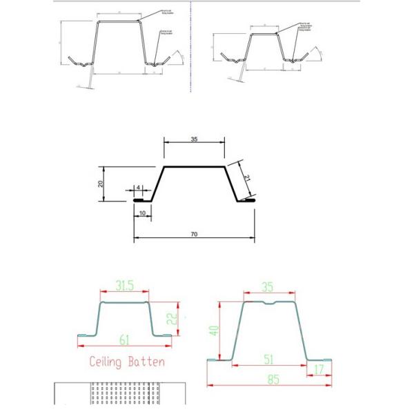 hydraulic cutting Stud And Track Roll Forming Machine 3500*500*800mm 1 inc chain drive