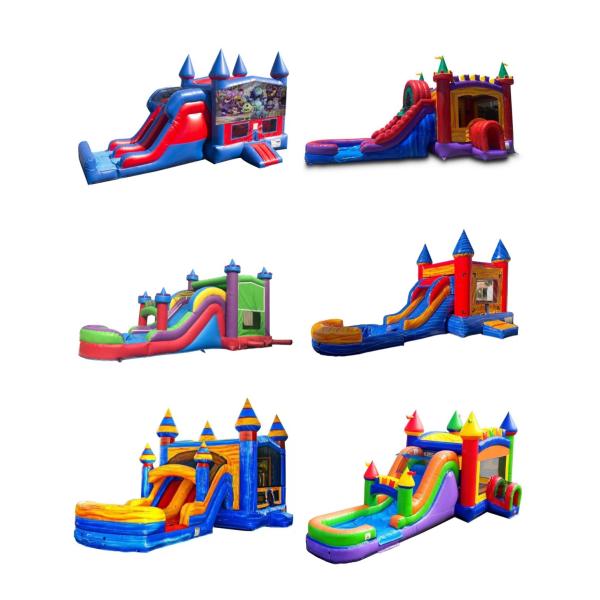 Kids Moon Inflatable Bouncy Castle Jumping Bouncer Slide Combo For Playground Party