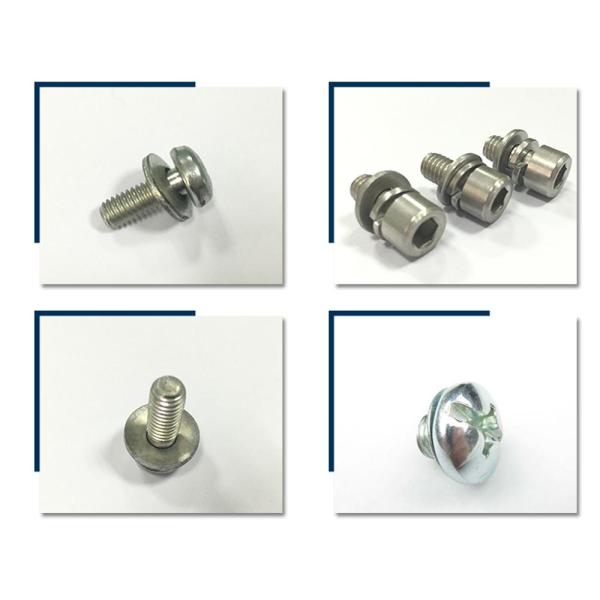 Stainless Steel Cross Recessed Hexagon Bolt With Lock Washer And Plain Washer Assemblies Hexagon Bolt