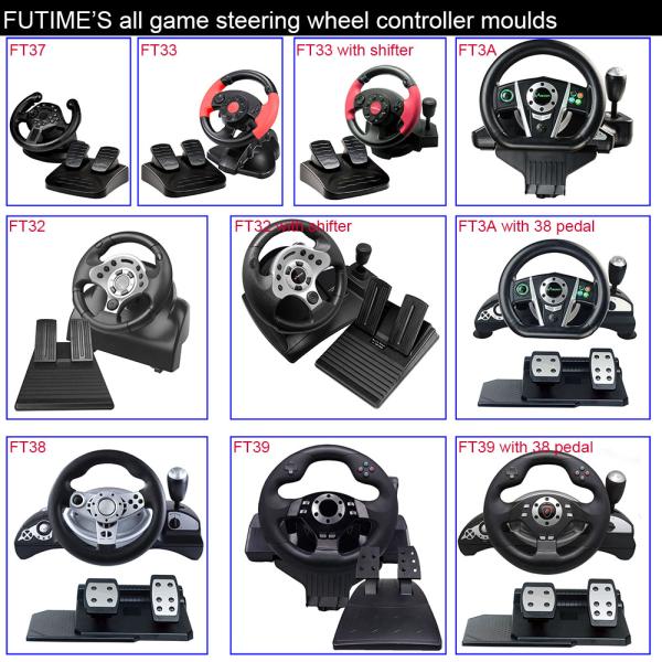 Game Steering Wheel Racing Wheel With Foot Pedal For PC + X-INPUT + P2 + P3