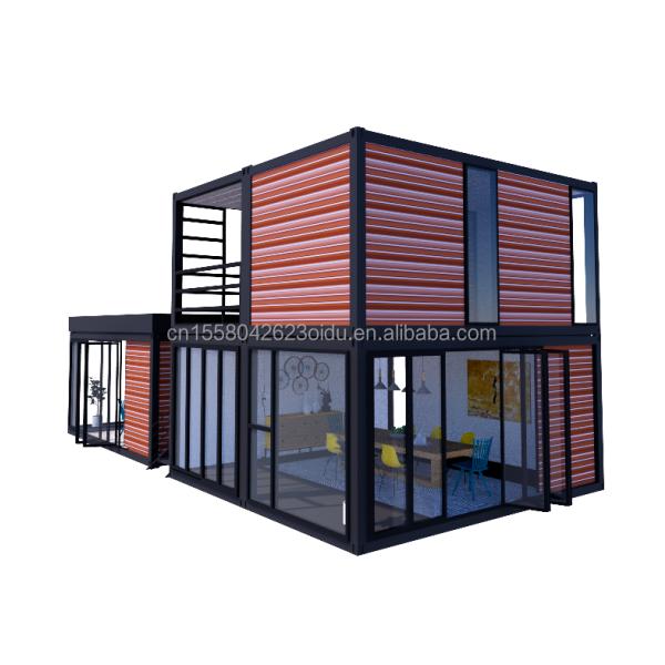 Galvanized Steel Square Tubes 40ft 20ft Deluxe Bedroom Large Glass Studio Movable House for Living in Customized Design