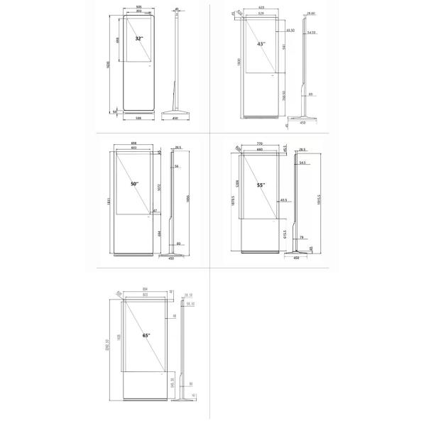 43 Inch Windows Totem Media Player Indoor Advertising Equipment Digital Signage