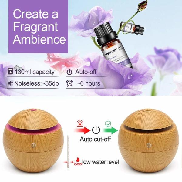 Wood Grain USB Air Humidifier Aroma Diffuser LED Night Light Electric Essential Oil Diffuser