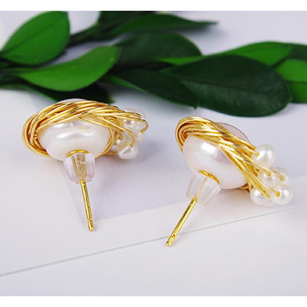 Pearl Earring Set Metal Gold Plated Dangle Earrings Heart Butterfly Hoop Earring Geometric Fashion Pearl Earring Jewelry