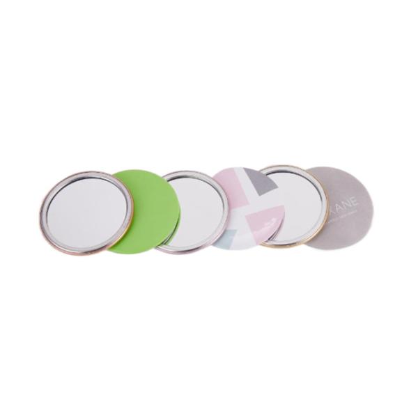 ABS Glass Makeup Mirror Foldable 11mm Round Compact Mirror Logo PU Leather