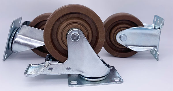 High Temp Bakery Rack Wheels 100mm Lockable 300℃