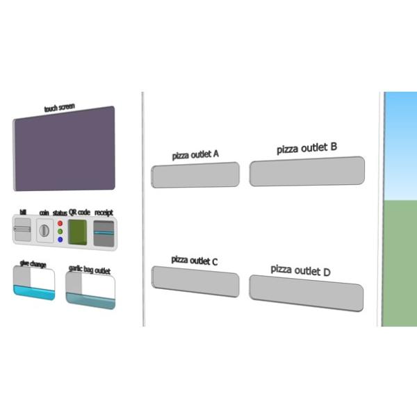 Solution for Smart Vending Machine For Sell Pizza, Up 10 SKU, 150pcs Storage Capacity, Touch Screen Operated