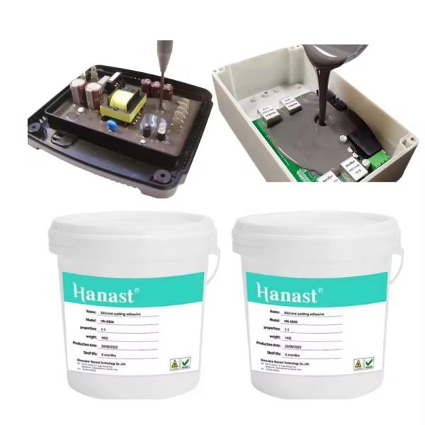 OEM Rubber Silicone Potting Compound Flexible Thermal Conductivity Flame Retardant Electronic Components