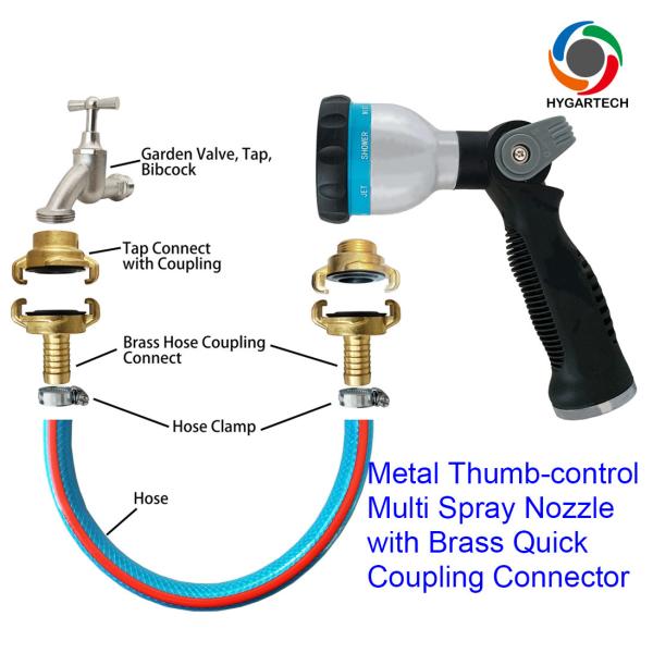 8 Modes for Different Cleaning Needs Metal Water Spray Gun for Versatile Usage