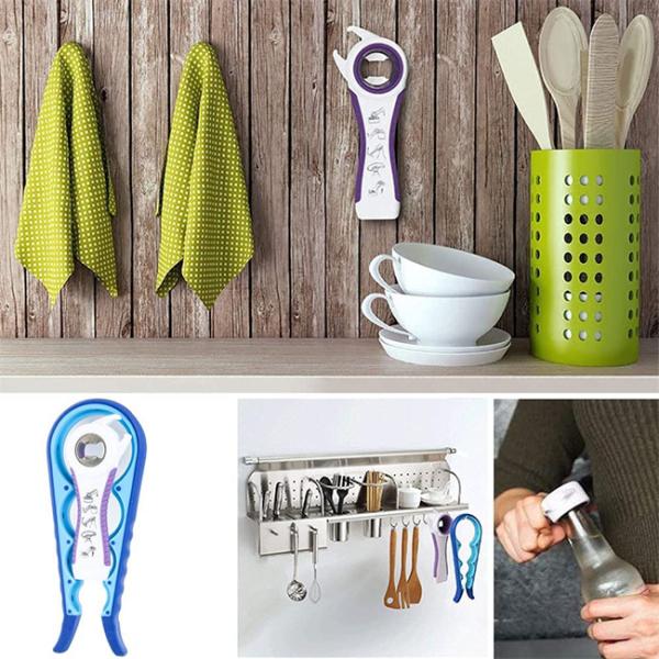 5 In 1 Multi Function Can Bottle Opener Kit With Silicone Handle