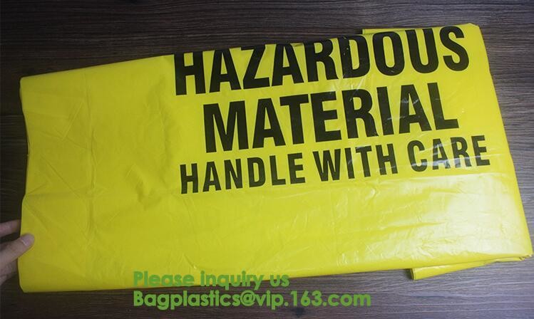Waste Disposal Guide for Research Labs,HDPE Biological Hazard bags,Biological Hazard Waste Bags, 600 x 500mm, Yellow-50/