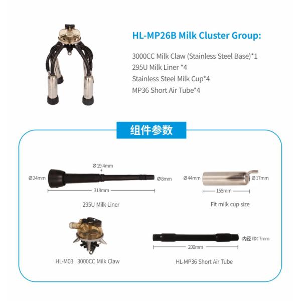 300CC Milk Claw Milk Collection System With Durable Stainless Steel 201 Shell Model