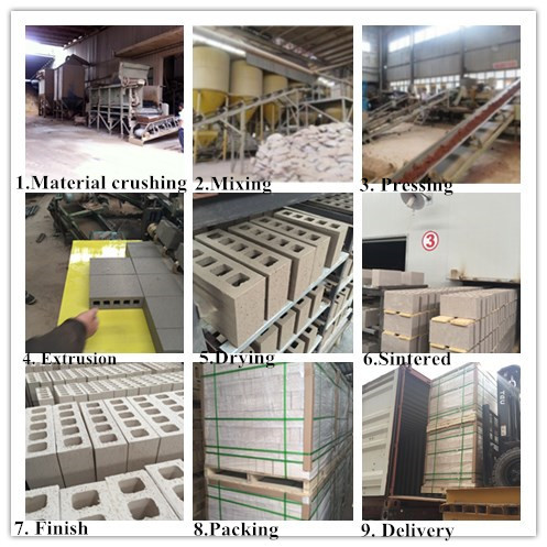 Guniting Materials Clay Hollow Bricks Face 230 X 76 X 70mm Rough Face With Five Holes