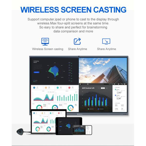 Smart Interactive Whiteboard 65'' Intelligent Interactive Flat Panel For Office / School