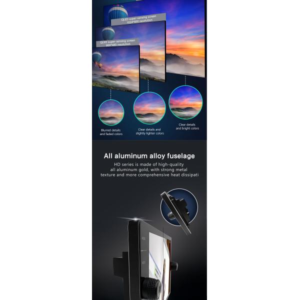 QELD/Knob Player Car Media Player with Full Fit Display Screen and Color Buttom Light