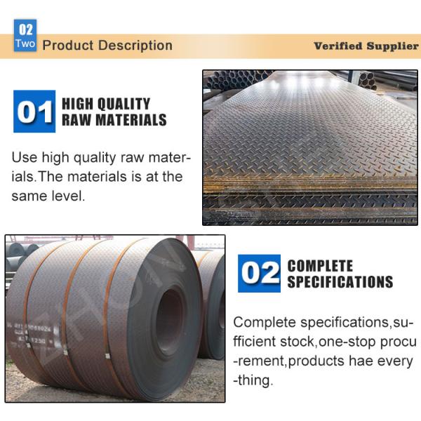 SS400 Q235 Mild Steel Checkered Coil/Plate for Floor Sheet Cutting Service and Wide Width at Affordable