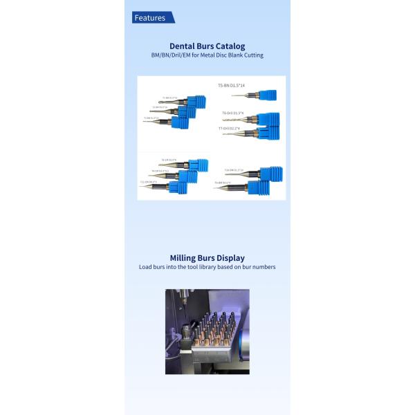 CAD CAM Dental Zirconia Milling Machine Wet Metal Dental Laboratory Machines ZrN Coating