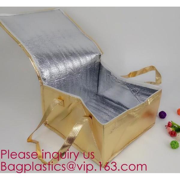 Foldable Lunch Insulated Cooler Bag Heated Food Delivery Bag Thermal Pizza Delivery Cooler Bag