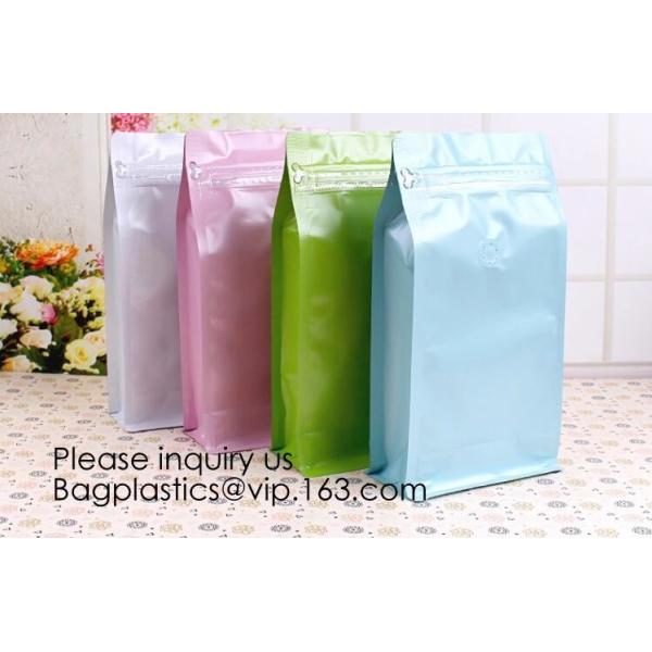 Coffee bean bag air valve kraft paper octagonal sealing aluminum foil self-supporting k bag custom coffee packagin