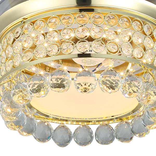 100mm Diameter LED Ceiling Light Lumen 9W Stamped Aluminum Crystal Lampshade