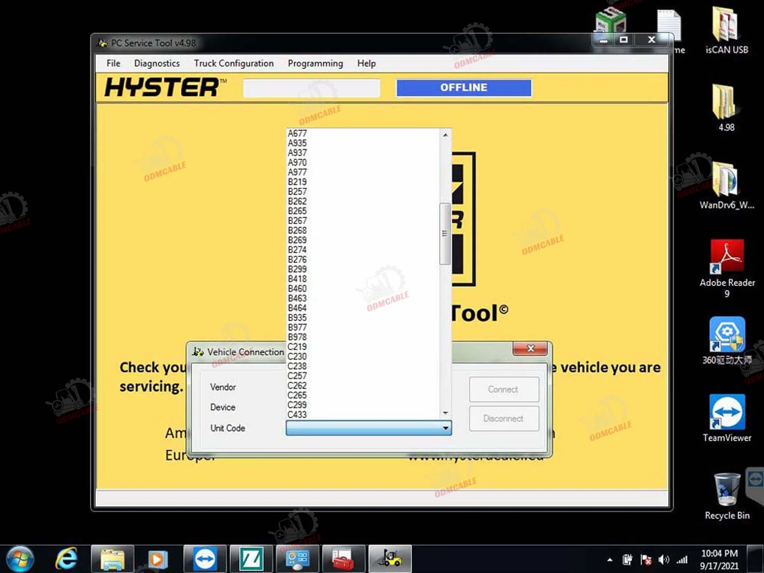 2025 V5.3 For Hyster Yale Forklift Diagnostic Tool Ifak Can Usb Interface with Hyster Yale PC Servicel Tool + CFC2 Laptop