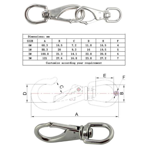 Anti Rust Swivel Hook Trigger Snap Dog Leash Lanyard Hardware Accessory