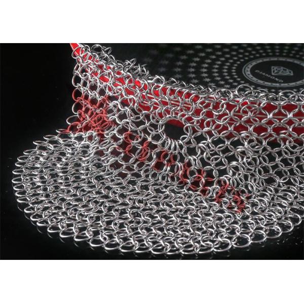 6'' SS Round Cookware Chainmail Scrubber Cleaning Cast Iron Pan