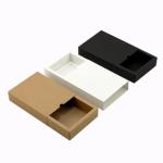 Rectangular Black 2mm Kraft Paper Drawer Box Silk Screen Printing