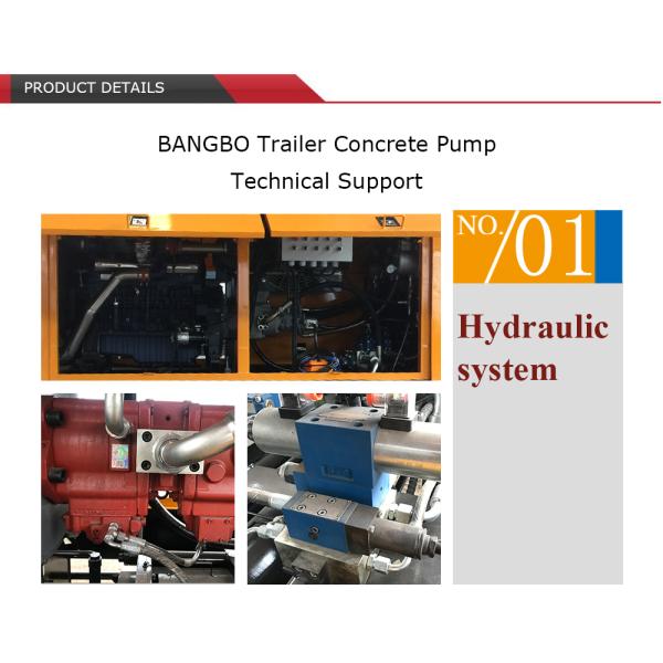 BANGBO 16MPa 80m3/h New Concrete Pump , Mini Cement Pump With Diesel Engine