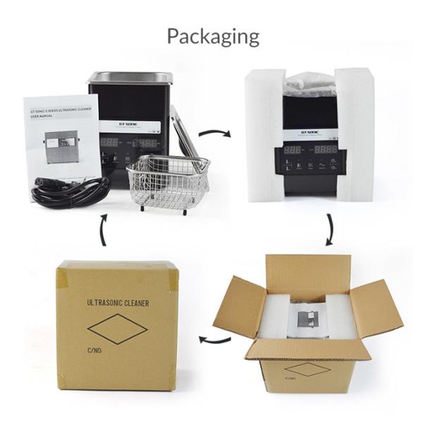 SS Lab Digital Ultrasonic Cleaner 2L Mini 3D Printer Heating Sonic Tank 1-99 Min Timer