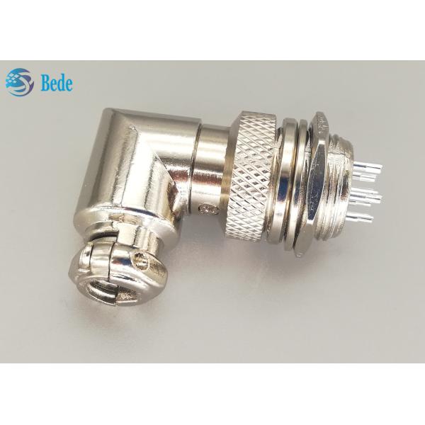 Silver Plated Aviation Connector Plug gx16 6 Pins Male And Elbow Female Connector Sets