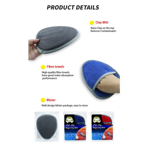 Effective Cleaning Red And Blue Car Wash Mitt With ISO-9001 Certification