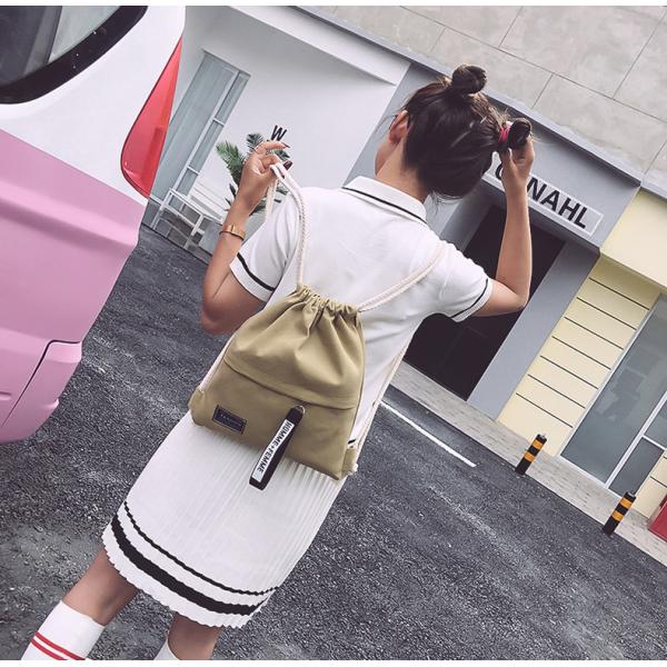 Korean drawstring, rucksack, women's bag, trend, mori ladies backpack, ribbon, minimalist student bag