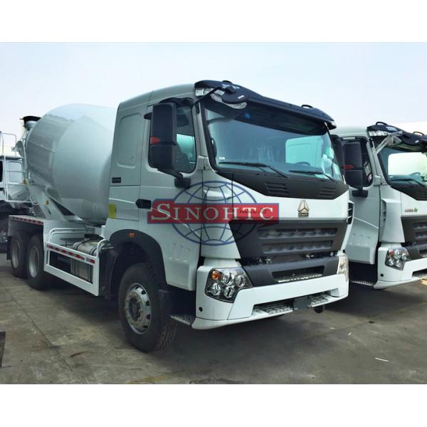6x4 Cement Mixer Truck 9m3 Volume HOWO A7 Cabin Series 336 / 371hp Engine Power
