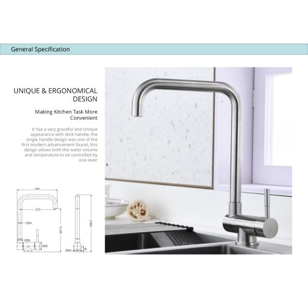 Hot Cold Water Bar Faucet IPX5 Ceramic Cartridge RV Sink Fold Down Faucet