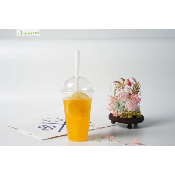 12x210mm Pointed Plant Based Plastic Straws With Paper Wrap Beverage Stores