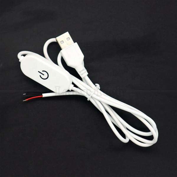 5V 1m on off Switch Controller USB to Open Wires End Cable Touch Dimmer for 3w 5w Led Strip Light Lamp