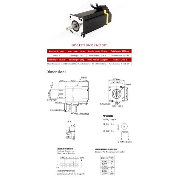 High Torque Nema 11 17 23 24 34 Integrated Closed Loop Stepper Motor With Encoder DC1.5-6A