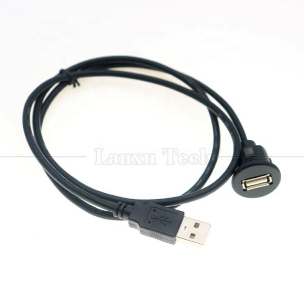 CUSTOM 1M Car Dashboard Flush USB A Male to USB A Female Panel Mount Cable
