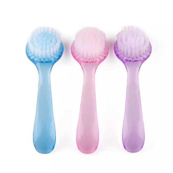 Remove Dust Makeup Washing Brush Manicure Professional Plastic Nail Art Dust Cleaning Brush With Cap Round Head