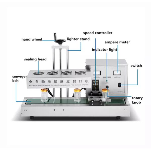 Tabletop Automatic Vertical Sealing Machine For Cosmetic Glass Jars Aluminium Foil