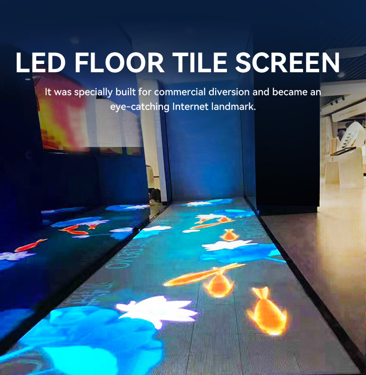 20m Interactive Sensor Floor Tile Screen High Pressure P3.91 Indoor Led Display