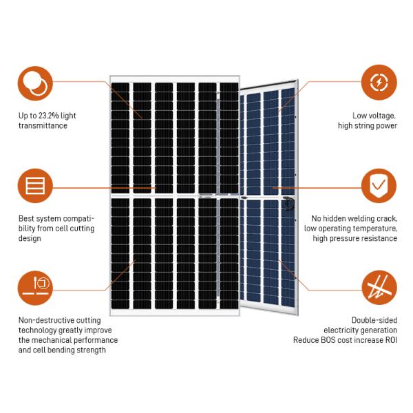 Frameless Glass 540W 550W Mono Perc Solar Panels