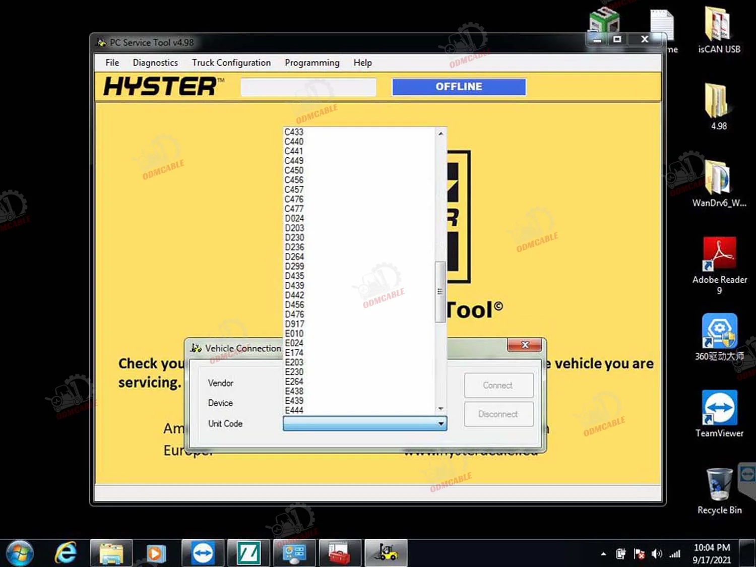2025 V5.3 For Hyster Yale Forklift Diagnostic Tool Ifak Can Usb Interface with Hyster Yale PC Servicel Tool + CFC2 Laptop
