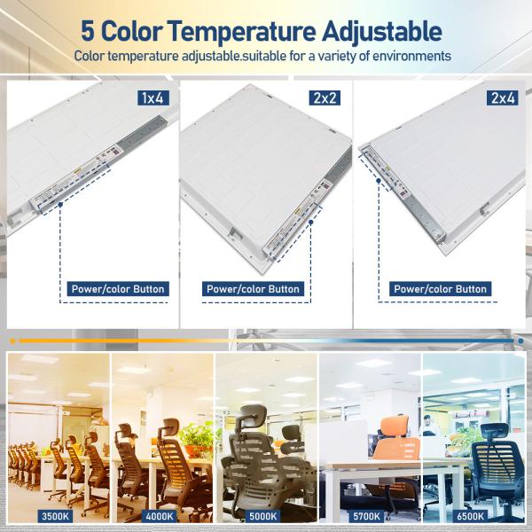 CCT Selectable Dimmable Eco LED Panel Light Super Slim 40W 60W 130lm/W Commercial Panel Backlit Light